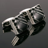 Square Metal Cufflinks for Men - Wedding Cuff Buttons