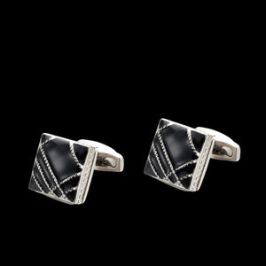 Square Metal Cufflinks for Men - Wedding Cuff Buttons