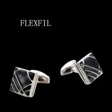 Square Metal Cufflinks for Men - Wedding Cuff Buttons