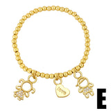 Beaded Chain Boy and Girl Bracelet Copper Zircon Pearl Love Heart Bracelet