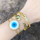 Evil Eye Cuff Bangles Leopard Bangle CZ Animal Jewelry