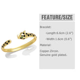 Evil Eye Cuff Bangles Leopard Bangle CZ Animal Jewelry