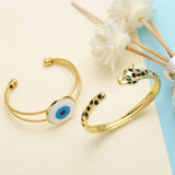 Evil Eye Cuff Bangles Leopard Bangle CZ Animal Jewelry