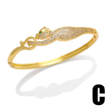 Evil Eye Cuff Bangles Leopard Bangle CZ Animal Jewelry