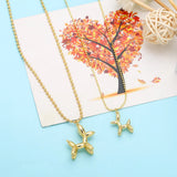 Plated Balloon Dog Necklace Beaded Chain Short Necklace Animal Jewelry