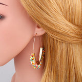 Beads Hoop Earrings Large Drop Dangle Beach Bohemian Jewelry