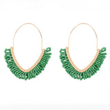 Beads Hoop Earrings Large Drop Dangle Beach Bohemian Jewelry