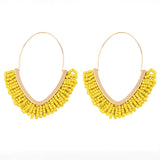 Beads Hoop Earrings Large Drop Dangle Beach Bohemian Jewelry