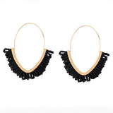 Beads Hoop Earrings Large Drop Dangle Beach Bohemian Jewelry