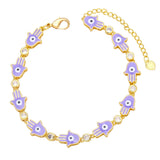 Colorful Enamel Eye Hand Bracelet for Women