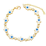 Colorful Enamel Eye Hand Bracelet for Women