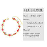 Colorful Enamel Eye Hand Bracelet for Women