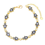 Colorful Enamel Eye Hand Bracelet for Women