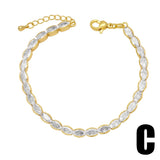 Chunky Crystal Beads Bracelets for Women Copper Zircon Heart Butterfly Bracelet