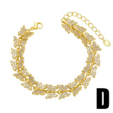 Chunky Crystal Beads Bracelets for Women Copper Zircon Heart Butterfly Bracelet