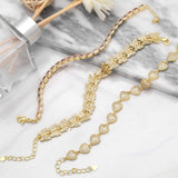 Chunky Crystal Beads Bracelets for Women Copper Zircon Heart Butterfly Bracelet