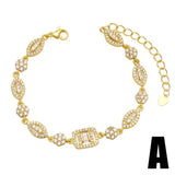 Chunky Crystal Beads Bracelets for Women Copper Zircon Heart Butterfly Bracelet