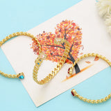 Cuban Chain CZ Heart Crystal Cuff Bangles - Set of 2