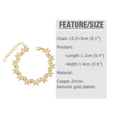 Clear Crystal Clover Bracelet Copper Zircon Star Butterfly Plated Jewelry