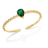 Crystal Water Drop Bangles for Women Copper Plated Cuff Bangles