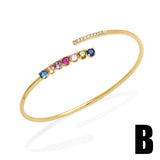 Crystal Water Drop Bangles for Women Copper Plated Cuff Bangles