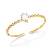 Crystal Water Drop Bangles for Women Copper Plated Cuff Bangles