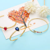 Crystal Water Drop Bangles for Women Copper Plated Cuff Bangles