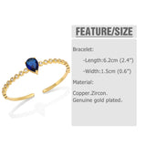 Crystal Water Drop Bangles for Women Copper Plated Cuff Bangles