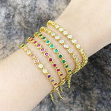 Colorful Crystal Round Beads Bracelet CZ Small Jewelry