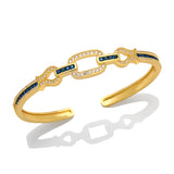 Colorful Crystal Square Cuff Bangles CZ Rhinestone Adjustable Bangle