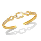 Colorful Crystal Square Cuff Bangles CZ Rhinestone Adjustable Bangle