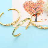 Colorful Crystal Square Cuff Bangles CZ Rhinestone Adjustable Bangle