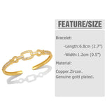 Colorful Crystal Square Cuff Bangles CZ Rhinestone Adjustable Bangle