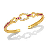 Colorful Crystal Square Cuff Bangles CZ Rhinestone Adjustable Bangle