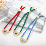 Colorful Rope Chain Crystal Star Bracelet for Women