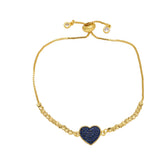 Copper Zircon Green Heart Bracelet CZ Jewelry