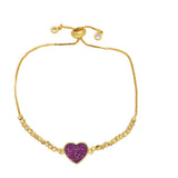 Copper Zircon Green Heart Bracelet CZ Jewelry