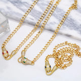 Cuban Link Chain Necklace for Women Zircon Crystal Clasp Collar Animal Jewelry