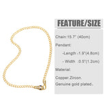 Cuban Link Chain Necklace for Women Zircon Crystal Clasp Collar Animal Jewelry