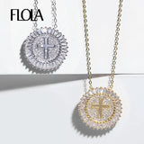 Crystal Cross Pendant Necklace CZ Christian Jewelry