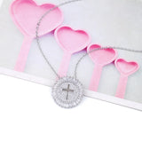 Crystal Cross Pendant Necklace CZ Christian Jewelry