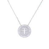 Crystal Cross Pendant Necklace CZ Christian Jewelry