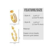 Pearl CZ Huggie Earrings for Women