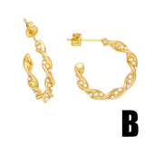 Pearl CZ Huggie Earrings for Women