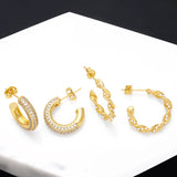 Pearl CZ Huggie Earrings for Women
