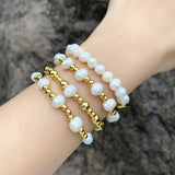 Freshwater Pearls Bracelets with Copper Plated Beads