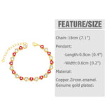 Enamel Evil Eye Bracelet for Women Copper Plated Beads Greek Eye Bracelet