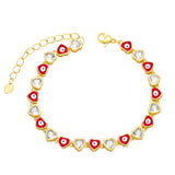 Enamel Evil Eye Bracelet for Women Copper Plated Beads Greek Eye Bracelet