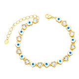 Enamel Evil Eye Bracelet for Women Copper Plated Beads Greek Eye Bracelet