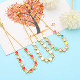 Colorful Heart Bracelet for Women CZ Crystal Beads Chain Jewelry
